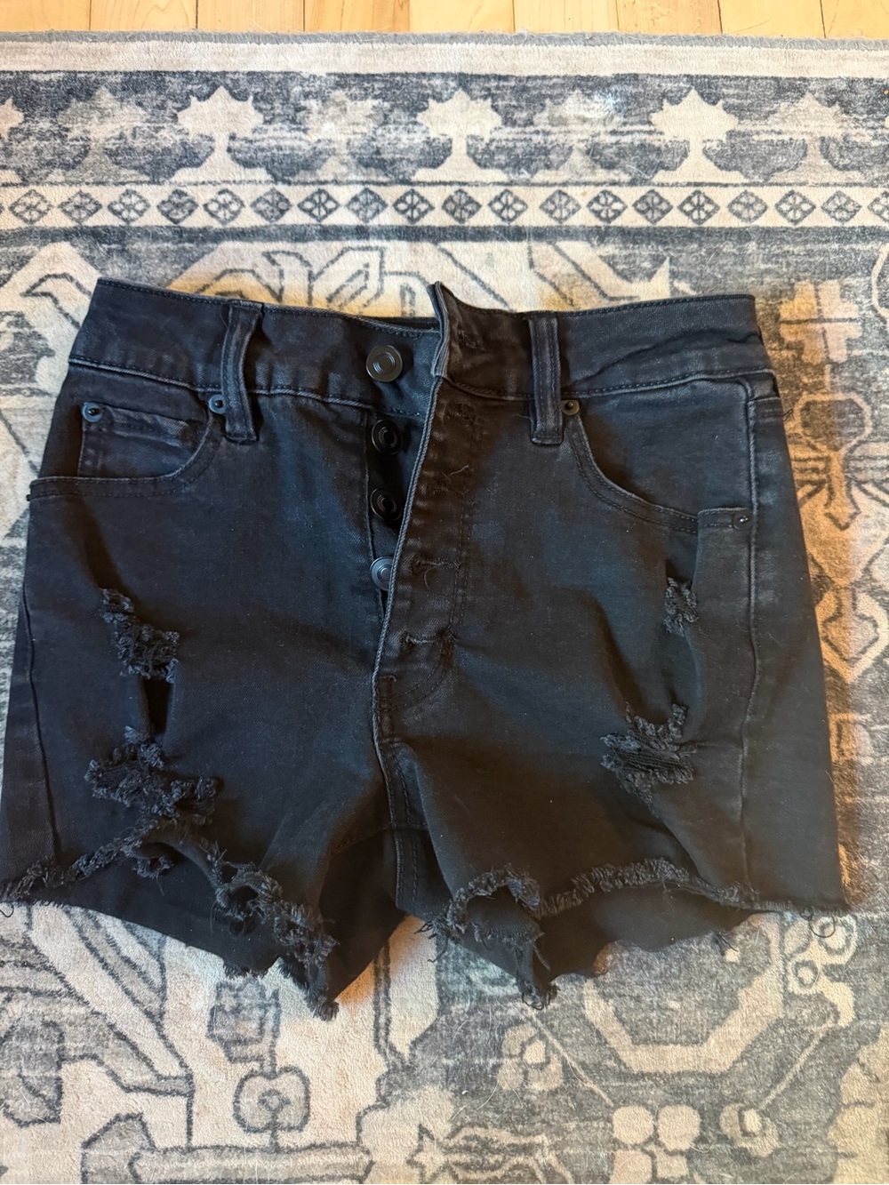 Black Distressed Women’s Denim Shorts